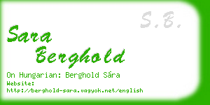 sara berghold business card